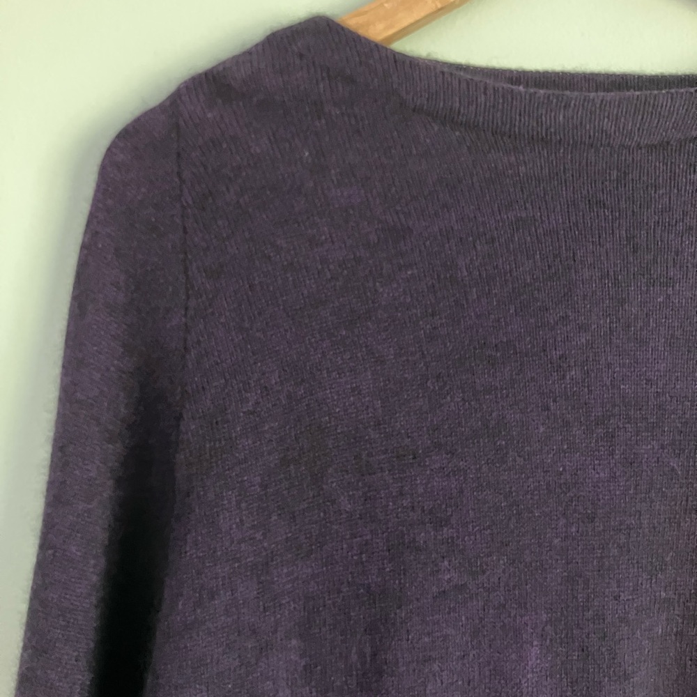 BELLEROSE Purple Boatneck Dolman Sleeve Light Weight Sweater Size 1 - Picture 2 of 10